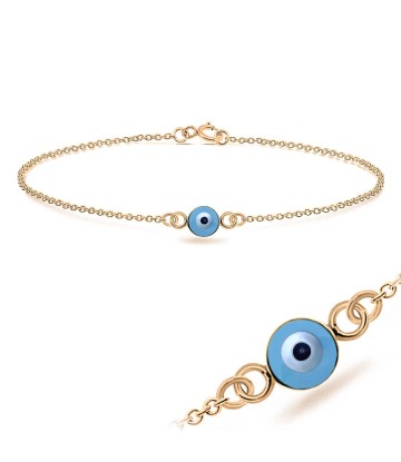 Evil Eye Round Shape Silver Bracelet BRS-202-RO-GP